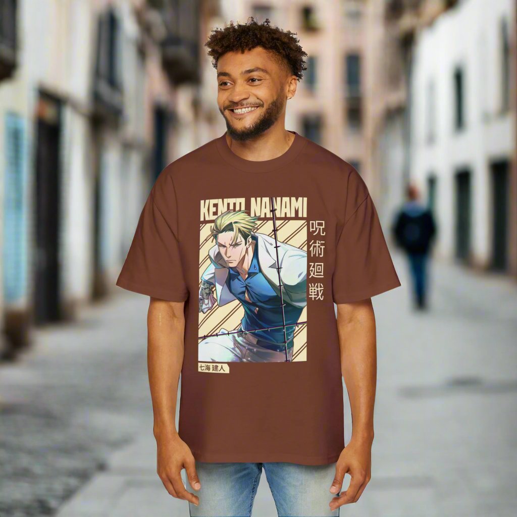 Oversized Tee - Nanami Kento Jujutsu Kaisen Character Print T-Shirt