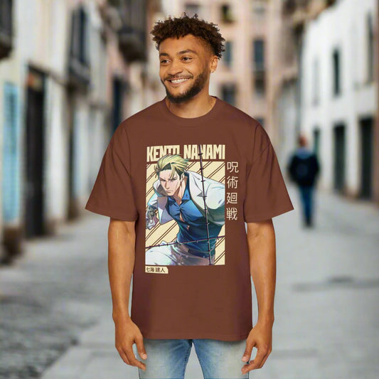 Oversized Tee - Nanami Kento Jujutsu Kaisen Character Print T-Shirt