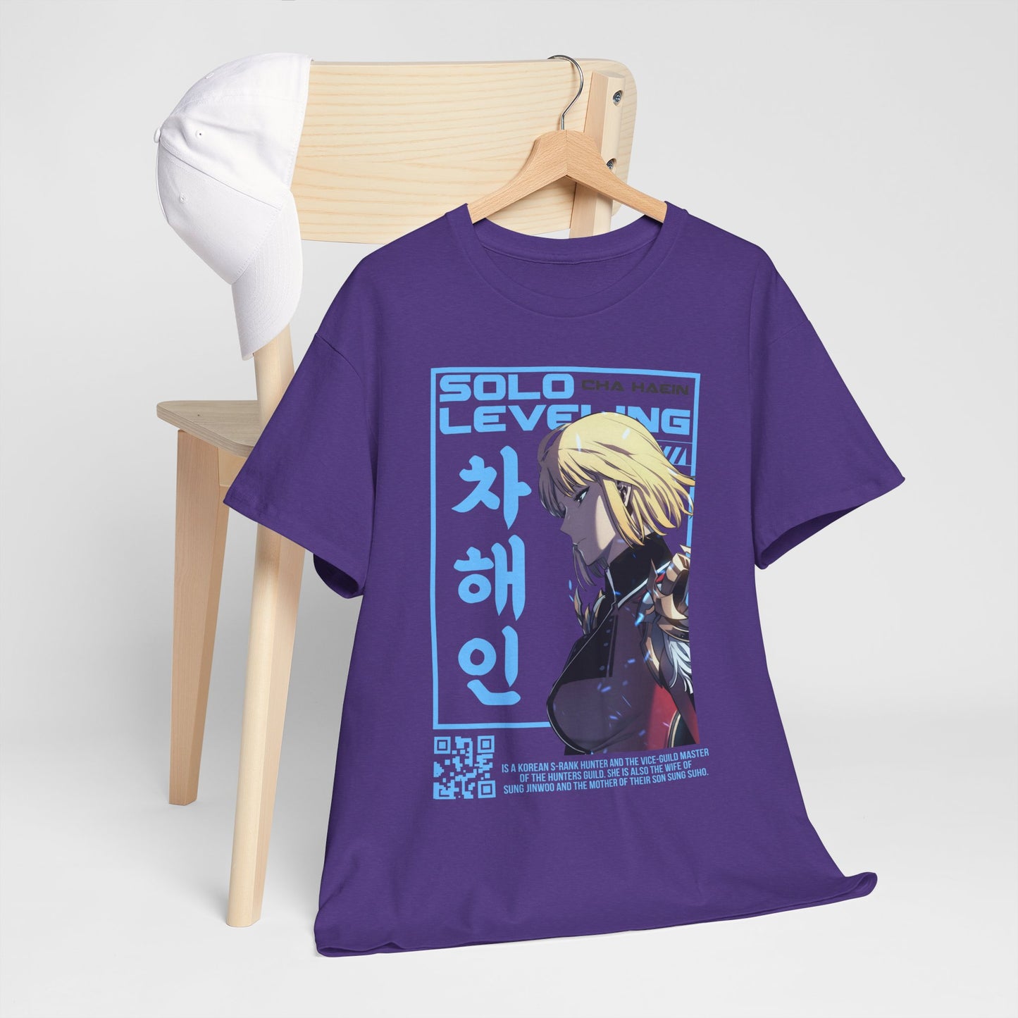 Cha Hae-in Unisex Heavy Cotton Tee - Solo Leveling Character Design