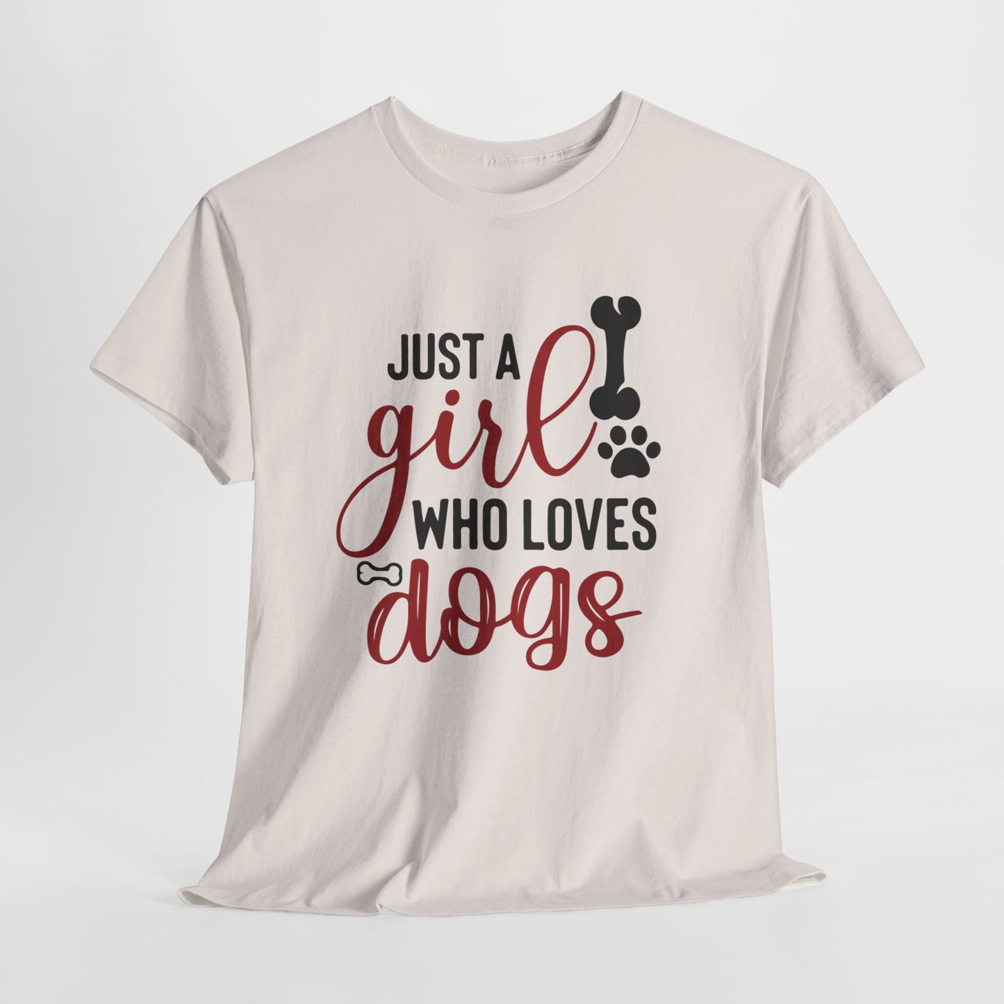 Just a Girl Who Loves Dogs, women Heavy Cotton Tee