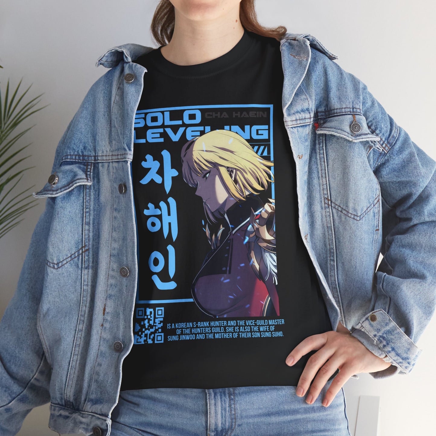 Cha Hae-in Unisex Heavy Cotton Tee - Solo Leveling Character Design