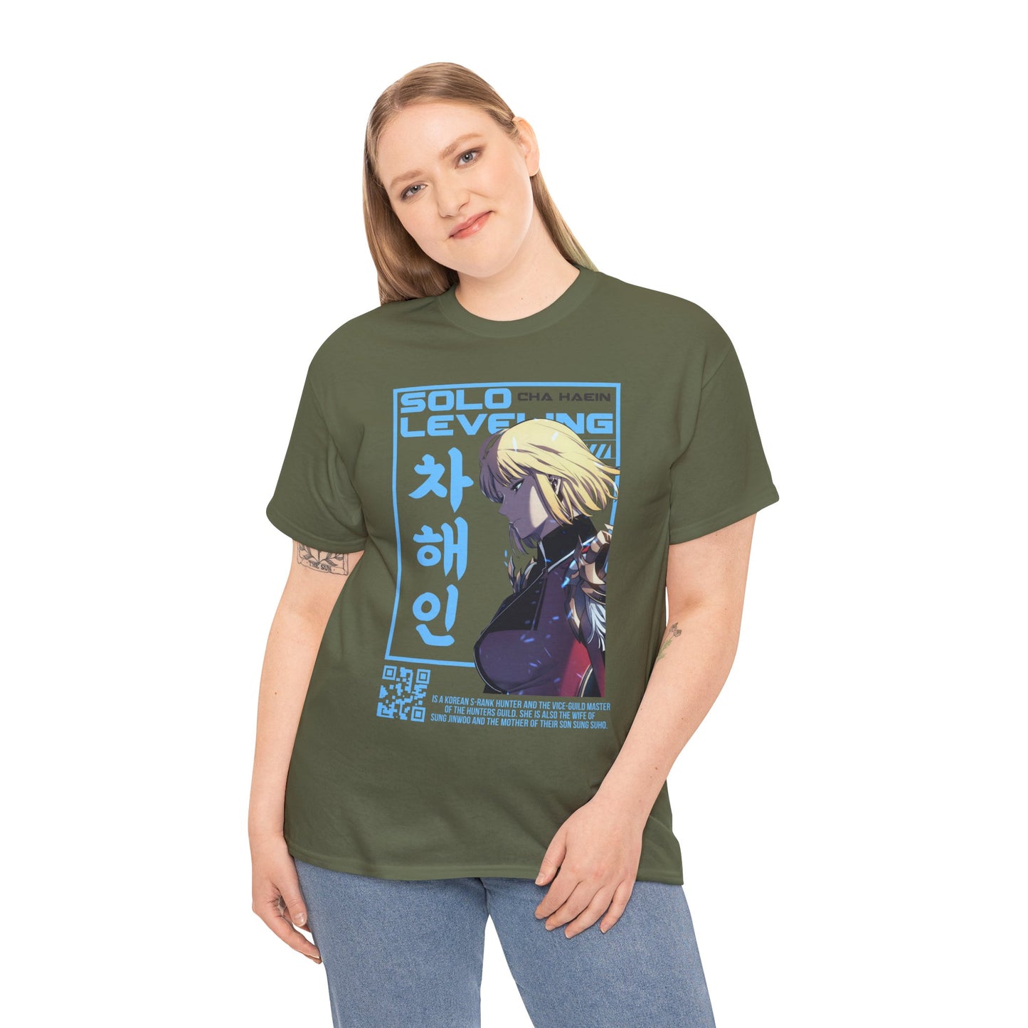 Cha Hae-in Unisex Heavy Cotton Tee - Solo Leveling Character Design