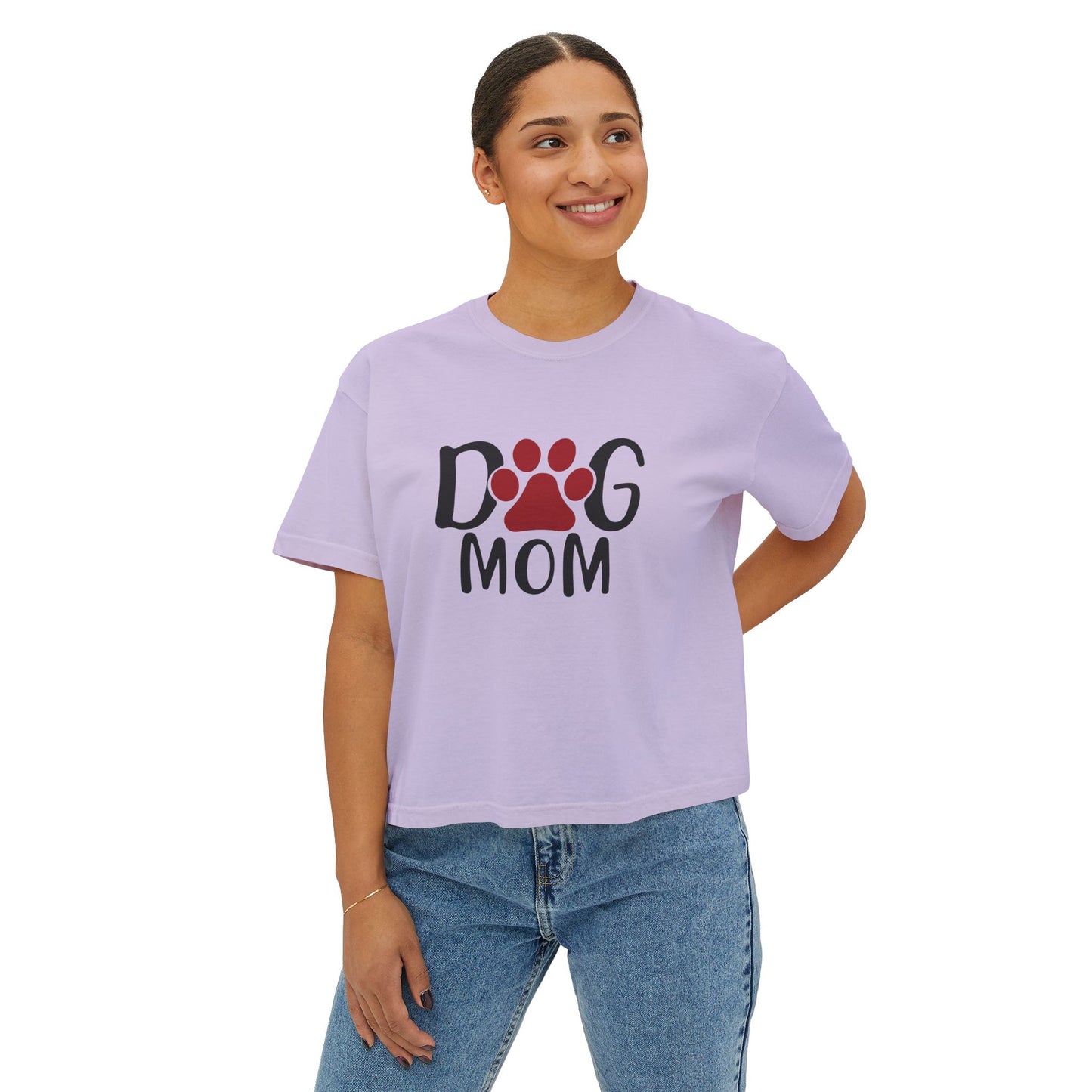 Dog Mom Women's Boxy Tee - Cozy & Stylish Pet Lover Shirt