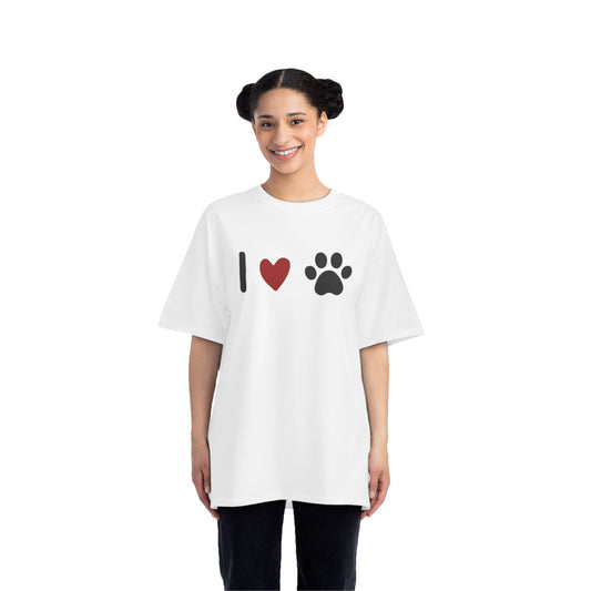 I Love Paw Print Short-Sleeve T-Shirt for Pet Lovers