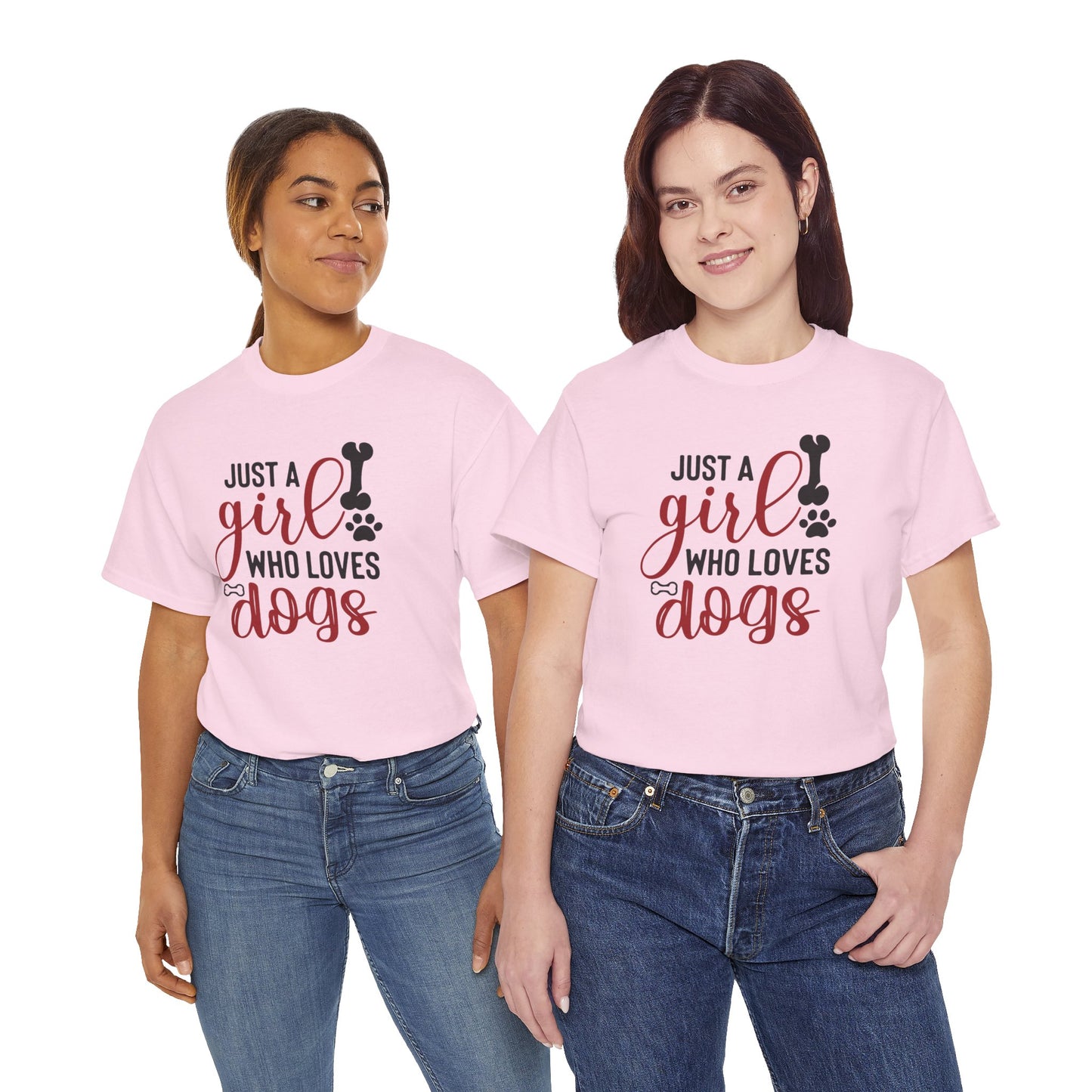 Just a Girl Who Loves Dogs, women Heavy Cotton Tee