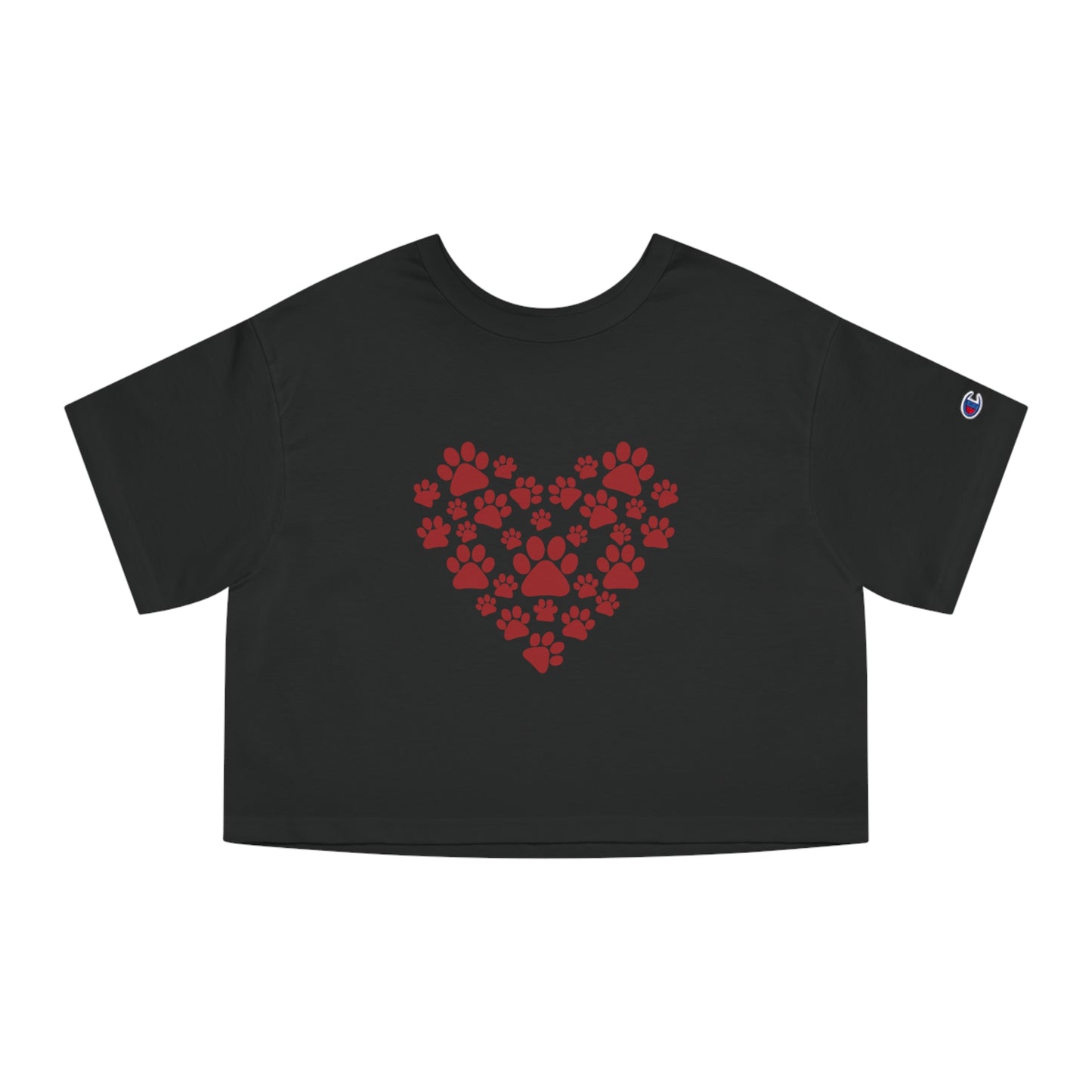 Heart Paw Print Cropped T-Shirt for Animal Lovers