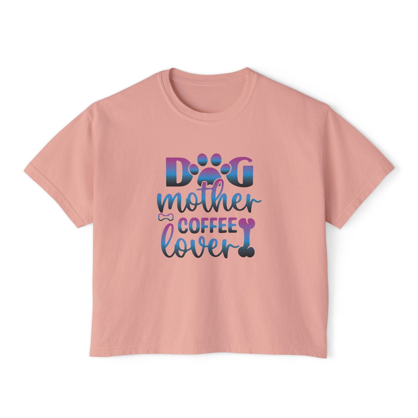 Dog Mother Coffee Lover Boxy Tee - Perfect Gift for Pet Moms