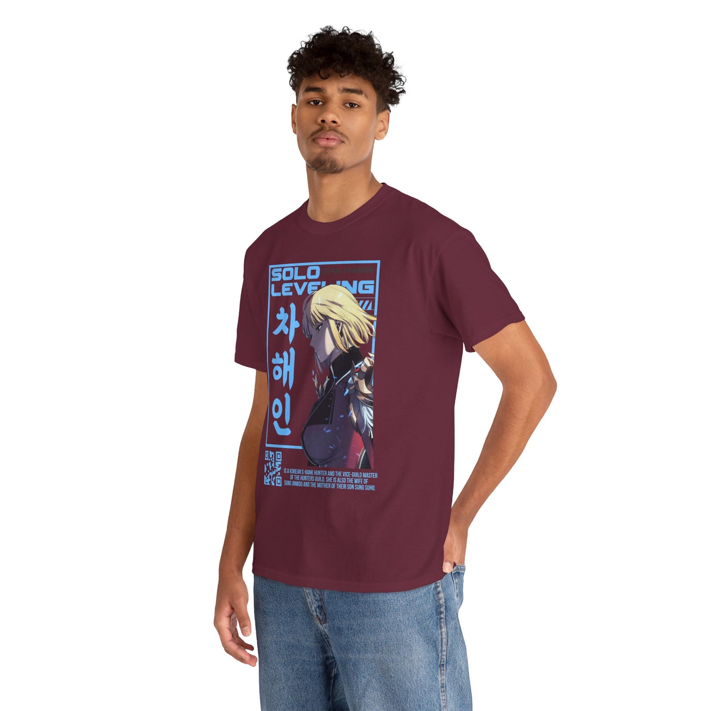 Cha Hae-in Unisex Heavy Cotton Tee - Solo Leveling Character Design