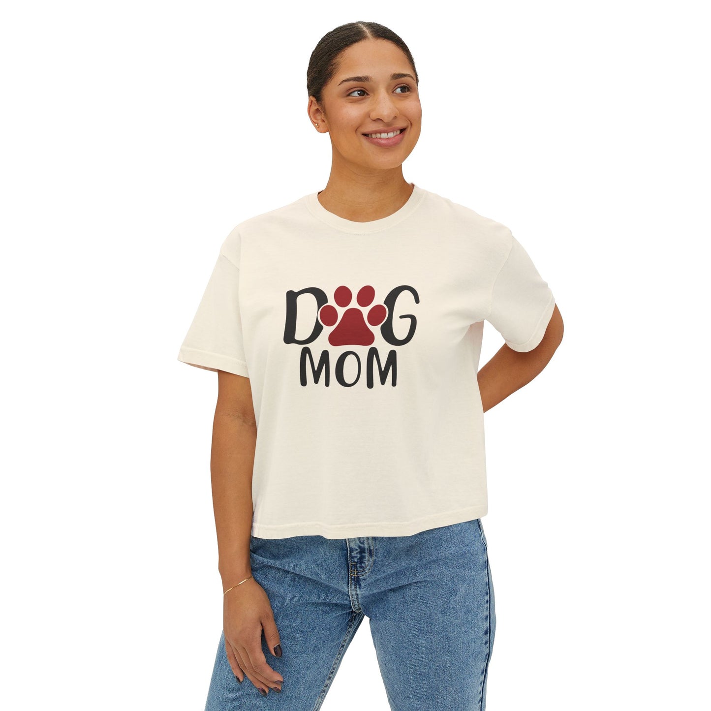 Dog Mom Women's Boxy Tee - Cozy & Stylish Pet Lover Shirt