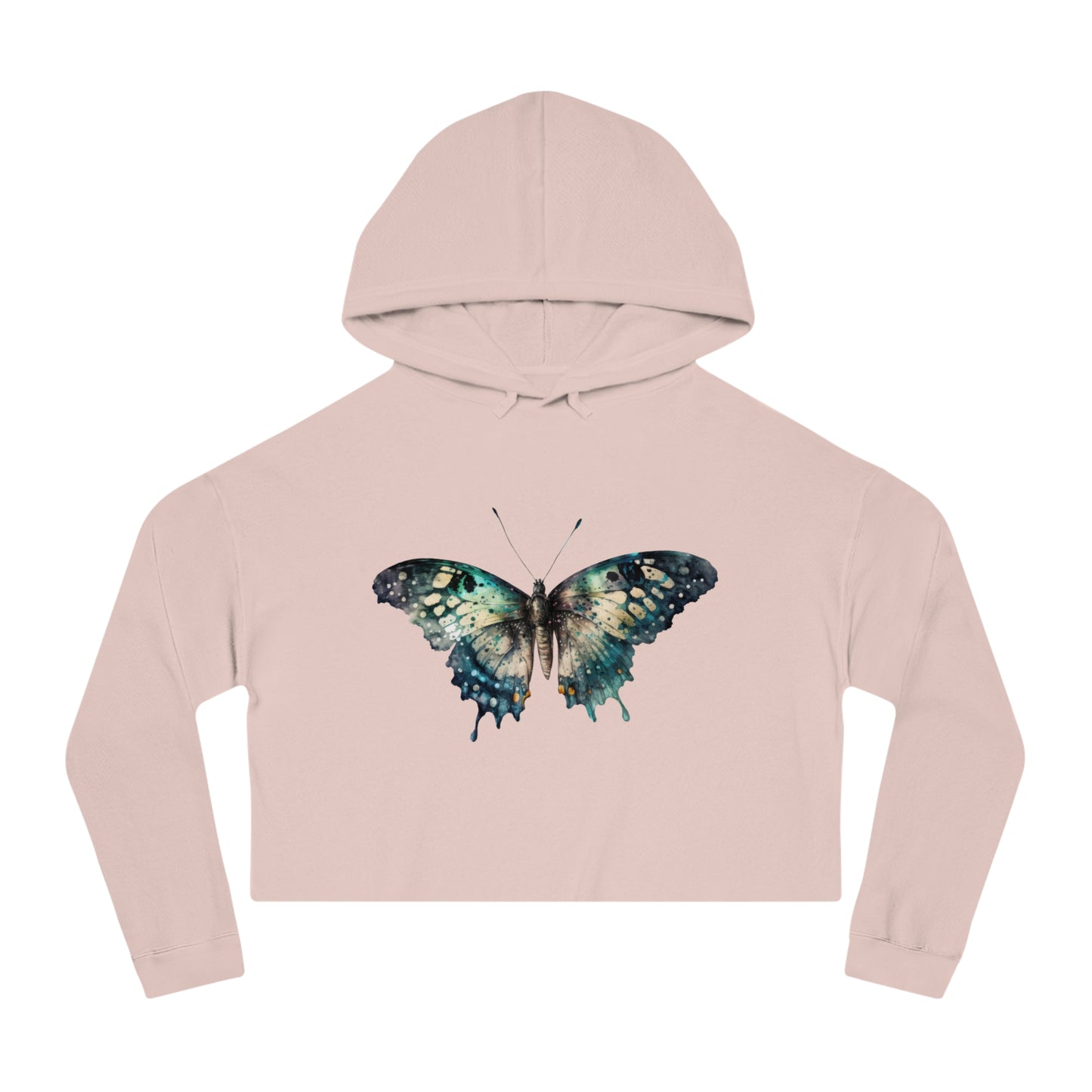Butterfly Cropped Hoodie for Women