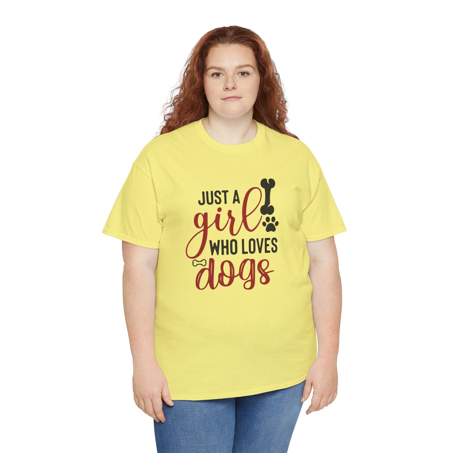 Just a Girl Who Loves Dogs, women Heavy Cotton Tee