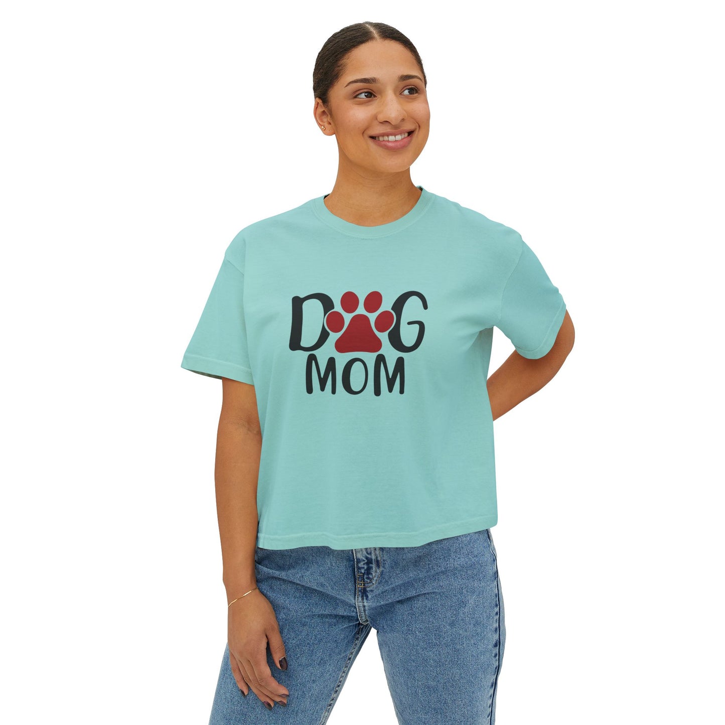 Dog Mom Women's Boxy Tee - Cozy & Stylish Pet Lover Shirt