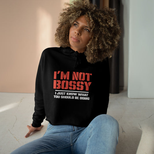 Bossy Woman Crop Hoodie - Funny and Trendy Women's Fashion