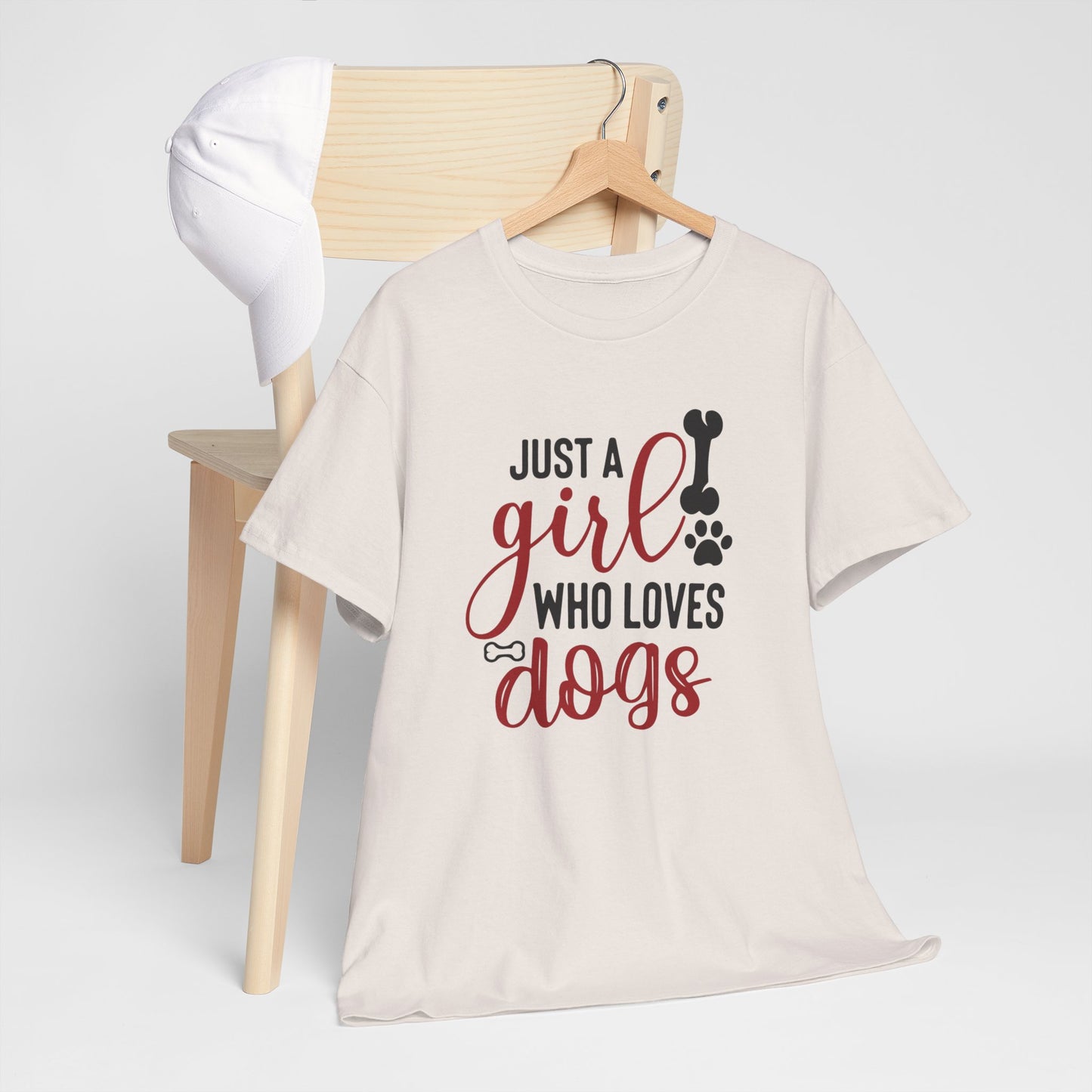 Just a Girl Who Loves Dogs, women Heavy Cotton Tee