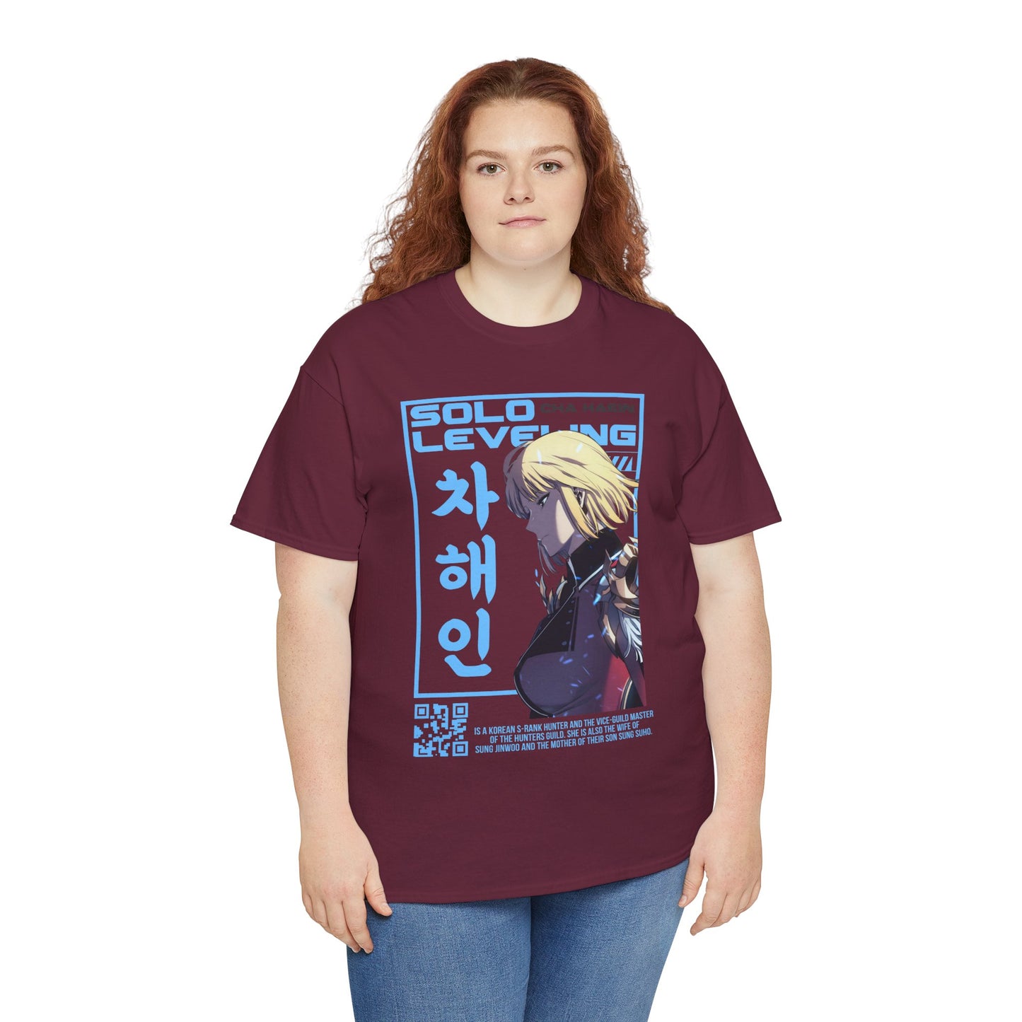 Cha Hae-in Unisex Heavy Cotton Tee - Solo Leveling Character Design