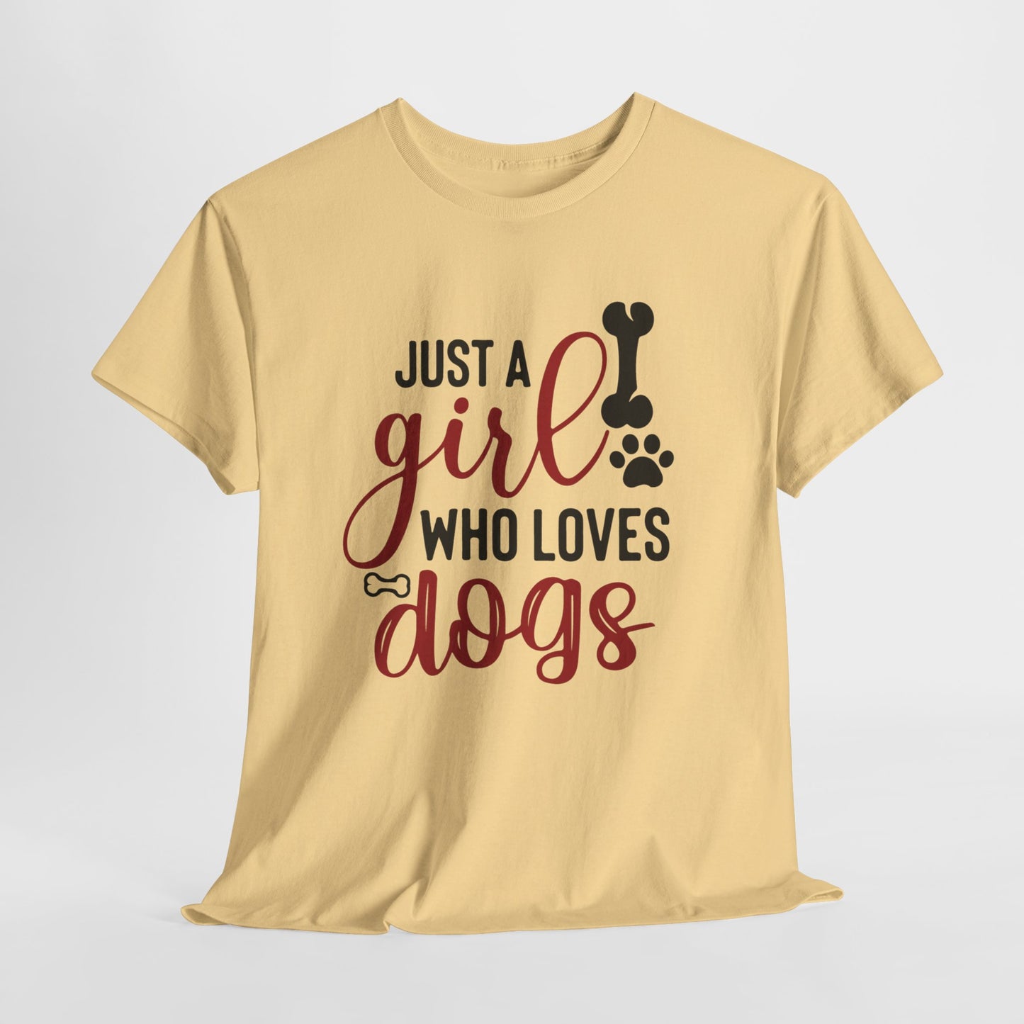 Just a Girl Who Loves Dogs, women Heavy Cotton Tee