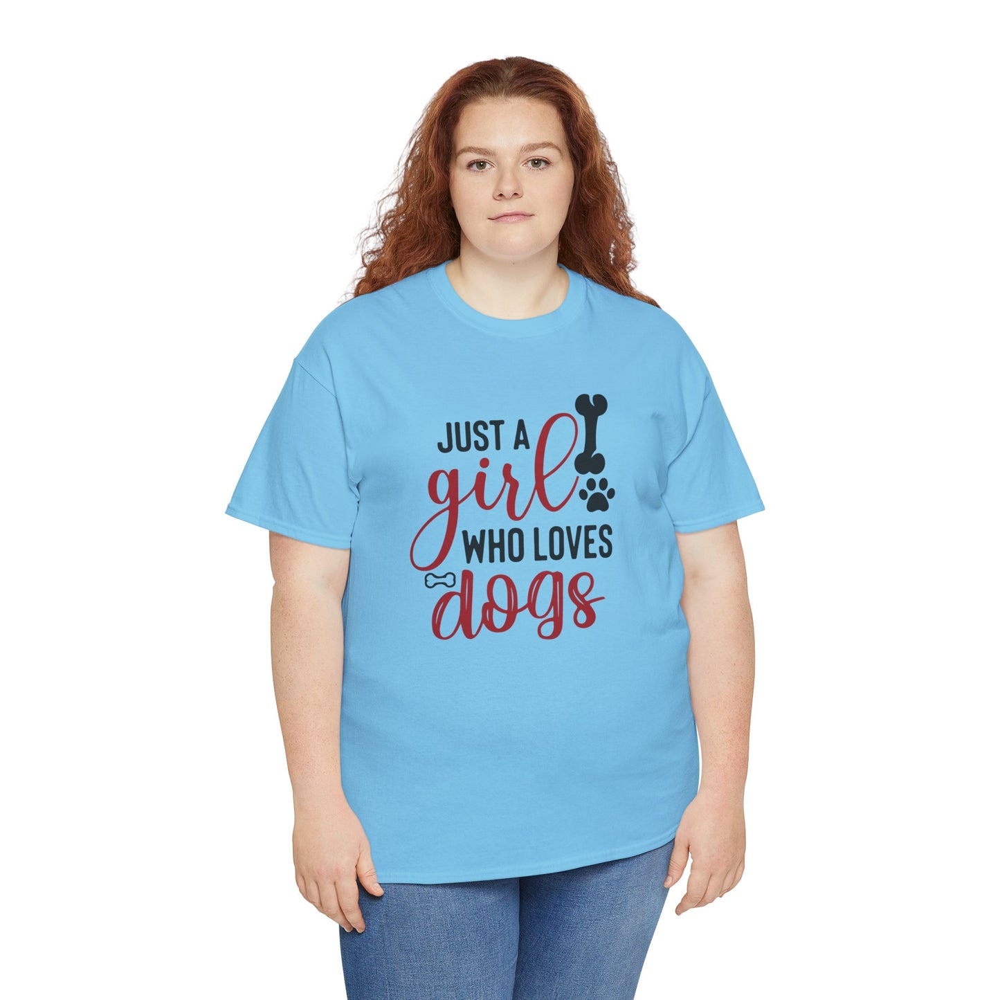 Just a Girl Who Loves Dogs, women Heavy Cotton Tee