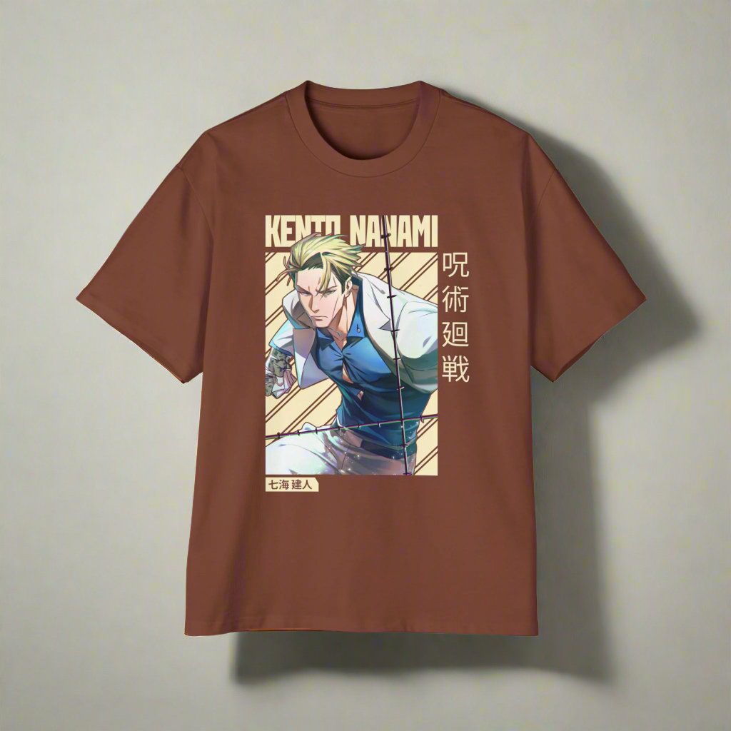 Oversized Tee - Nanami Kento Jujutsu Kaisen Character Print T-Shirt