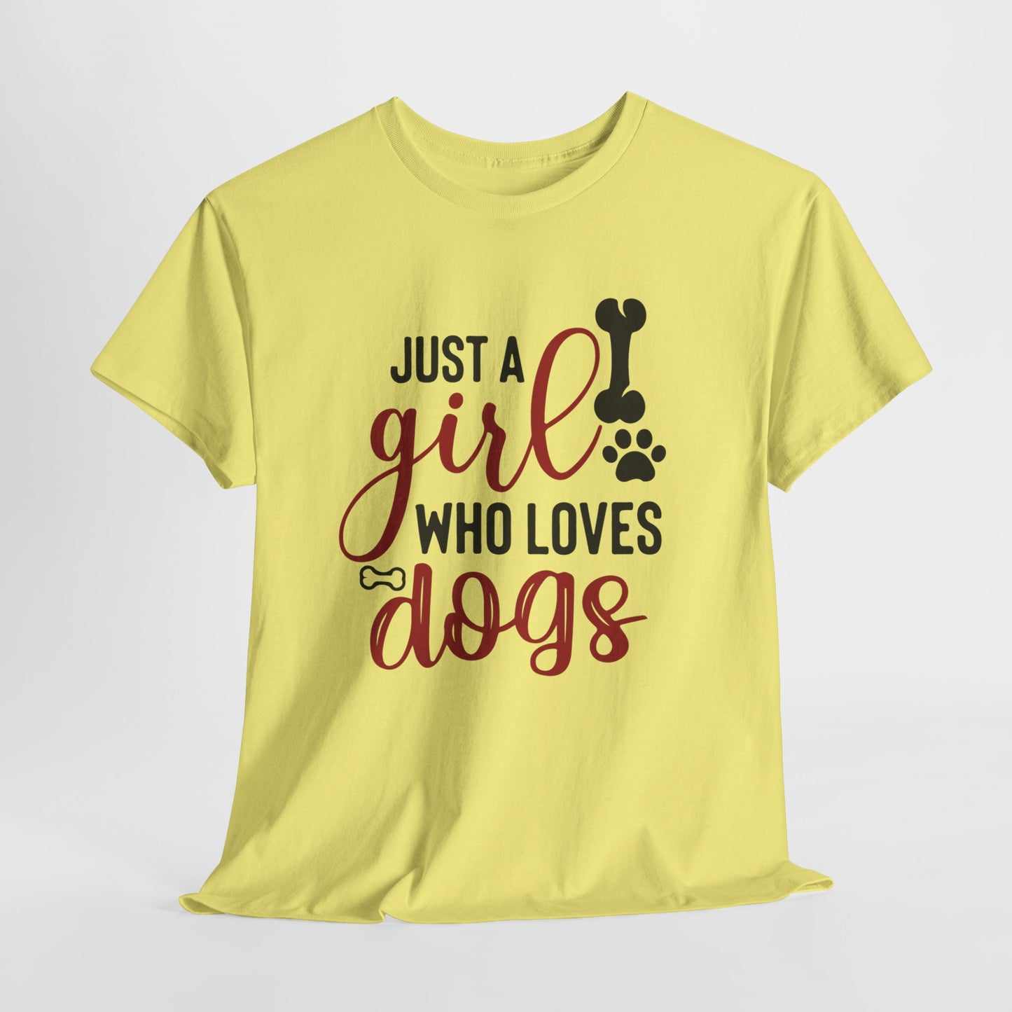 Just a Girl Who Loves Dogs, women Heavy Cotton Tee