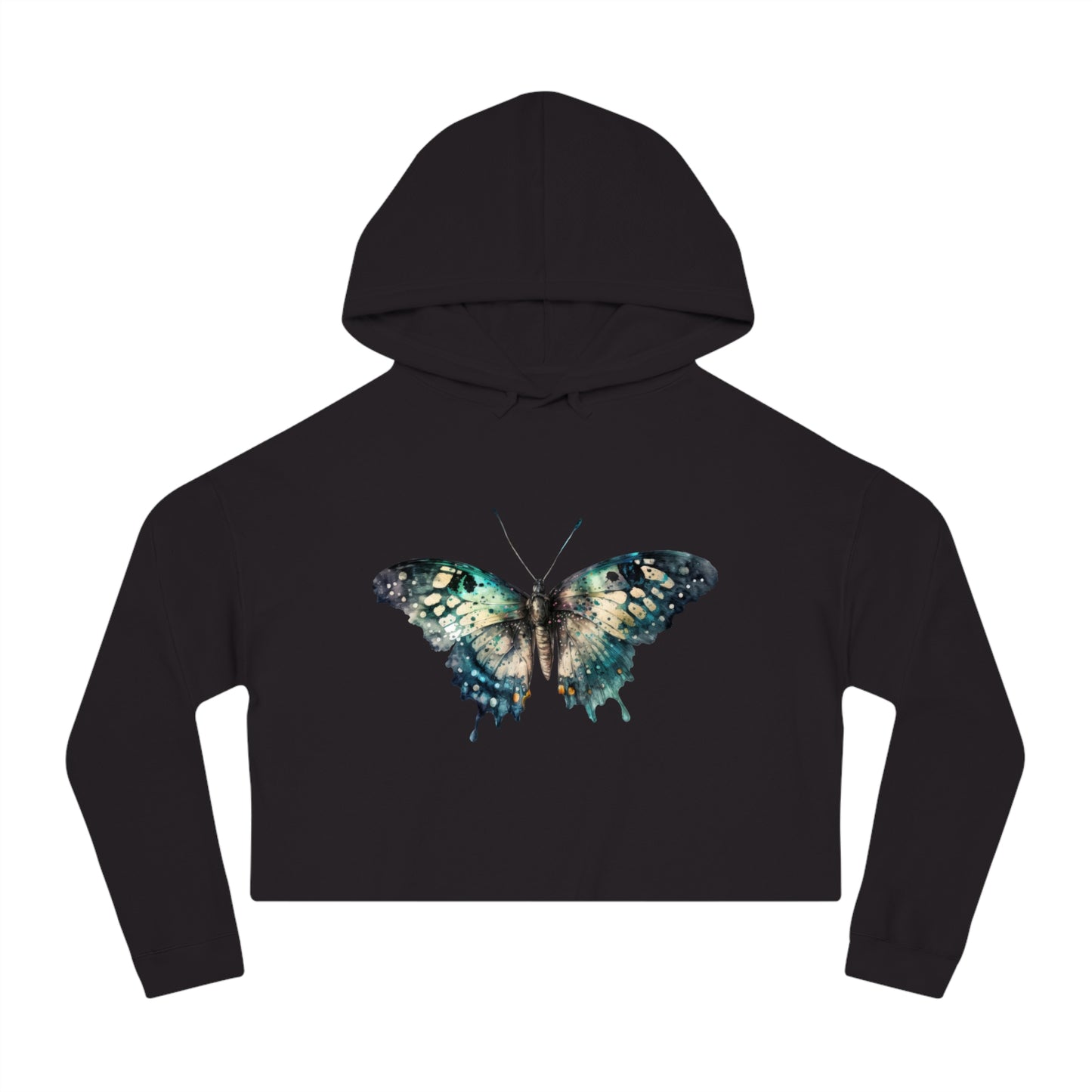 Butterfly Cropped Hoodie for Women