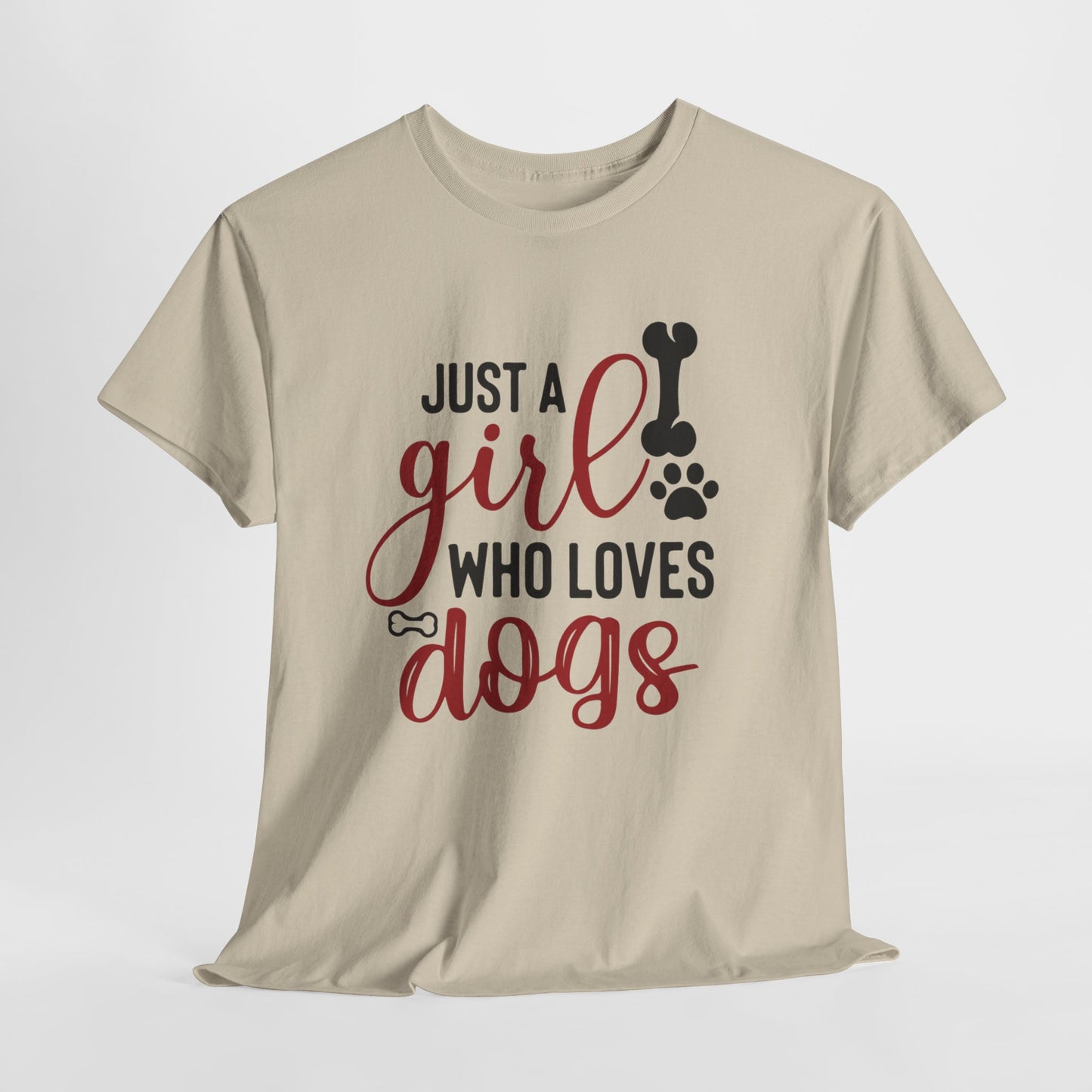 Just a Girl Who Loves Dogs, women Heavy Cotton Tee
