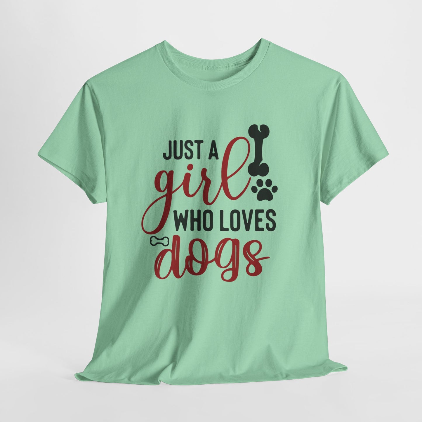 Just a Girl Who Loves Dogs, women Heavy Cotton Tee