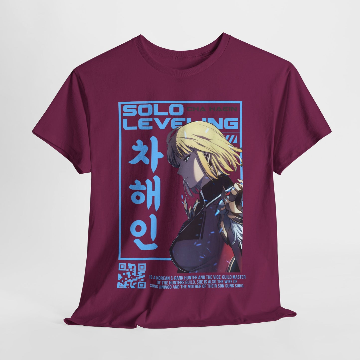 Cha Hae-in Unisex Heavy Cotton Tee - Solo Leveling Character Design
