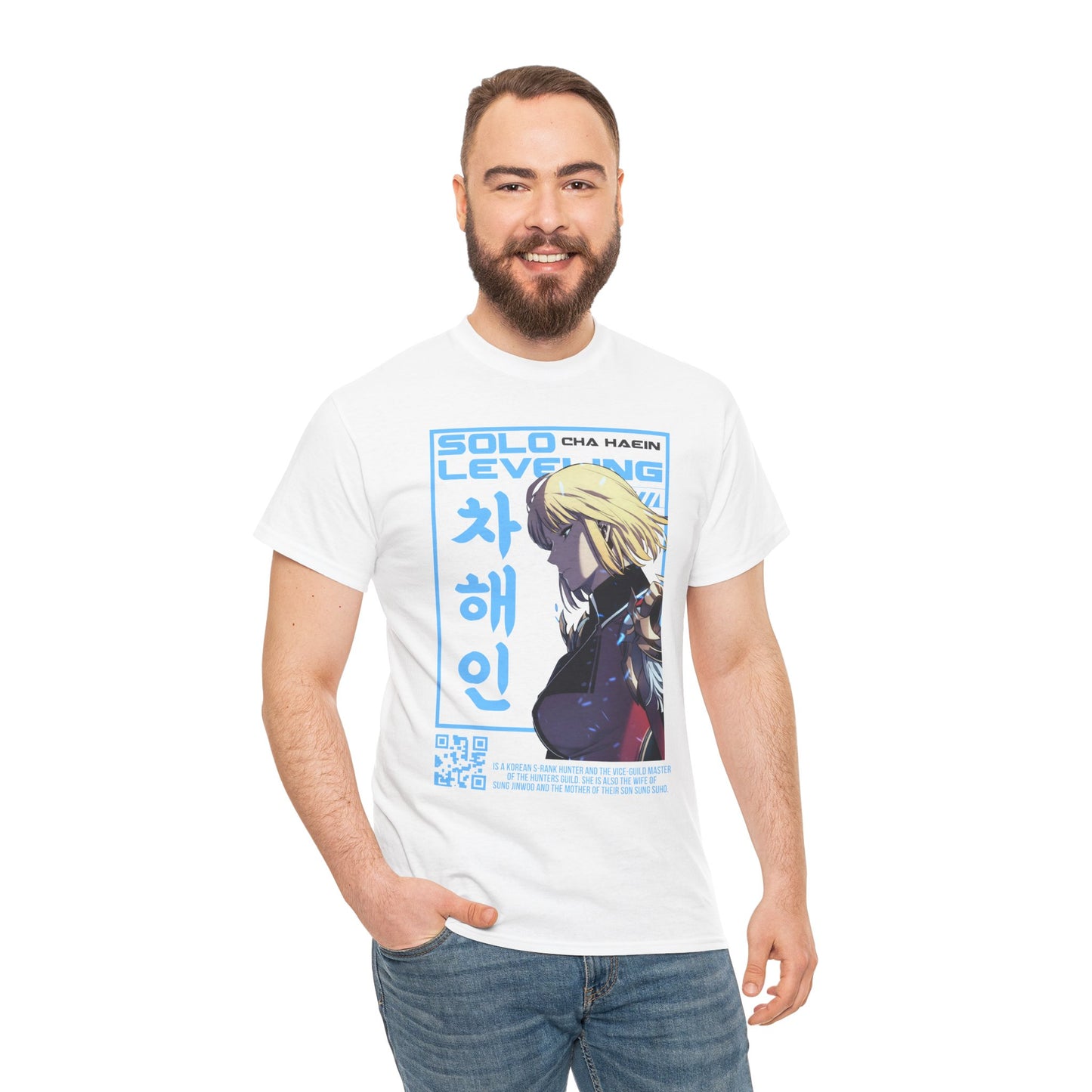 Cha Hae-in Unisex Heavy Cotton Tee - Solo Leveling Character Design