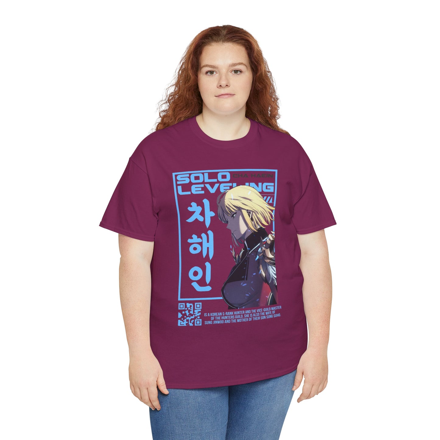 Cha Hae-in Unisex Heavy Cotton Tee - Solo Leveling Character Design