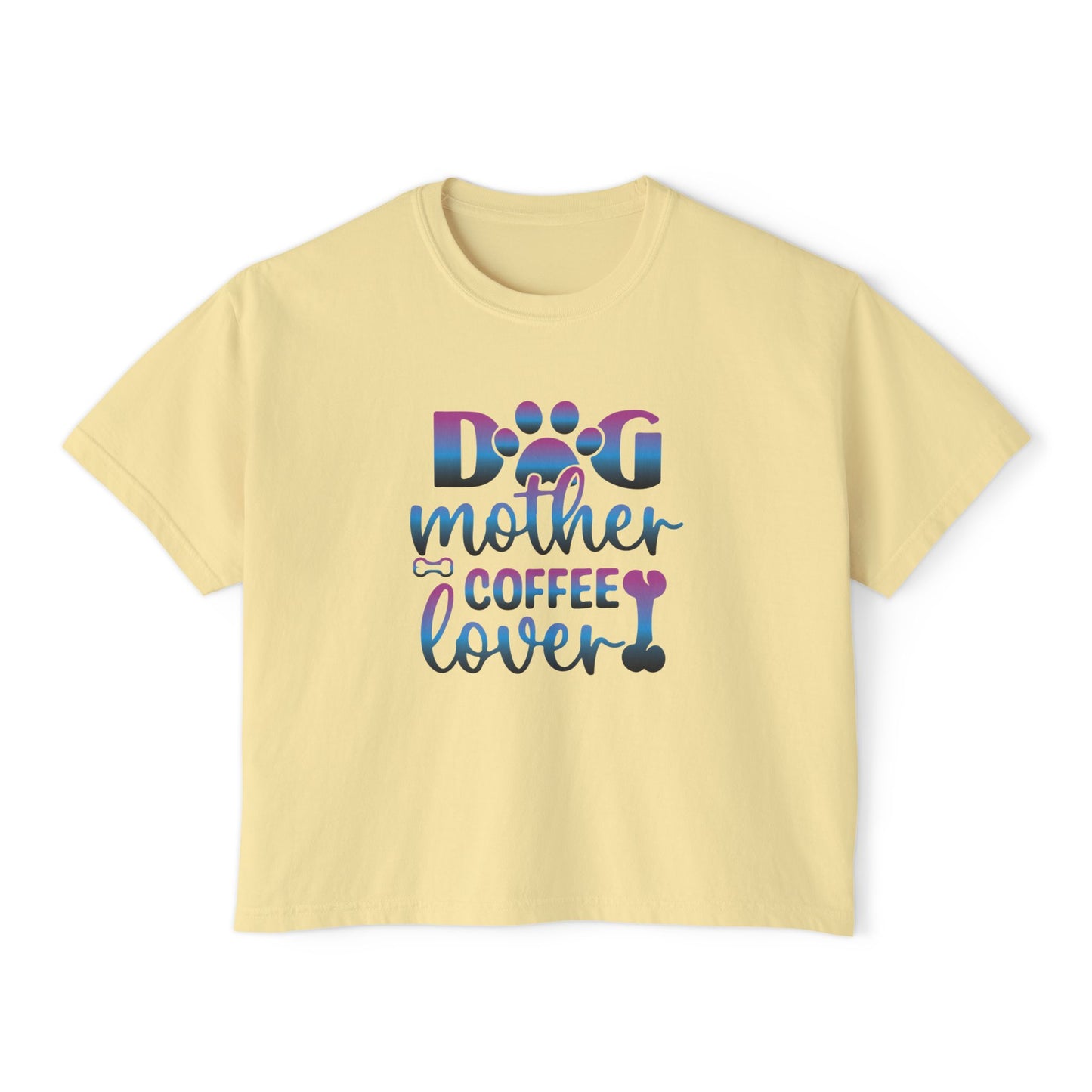 Dog Mother Coffee Lover Boxy Tee - Perfect Gift for Pet Moms