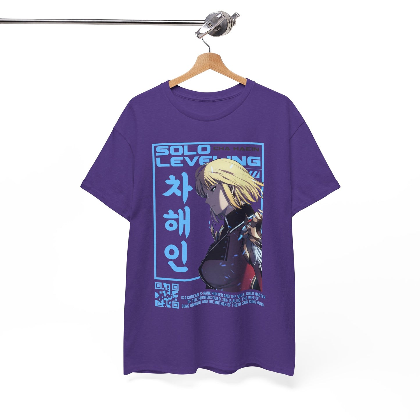 Cha Hae-in Unisex Heavy Cotton Tee - Solo Leveling Character Design