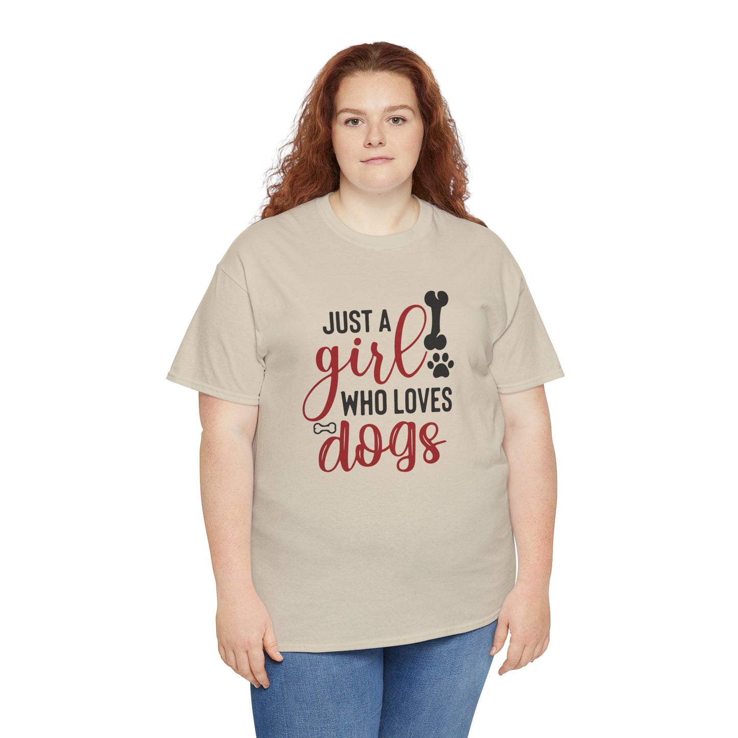 Just a Girl Who Loves Dogs, women Heavy Cotton Tee