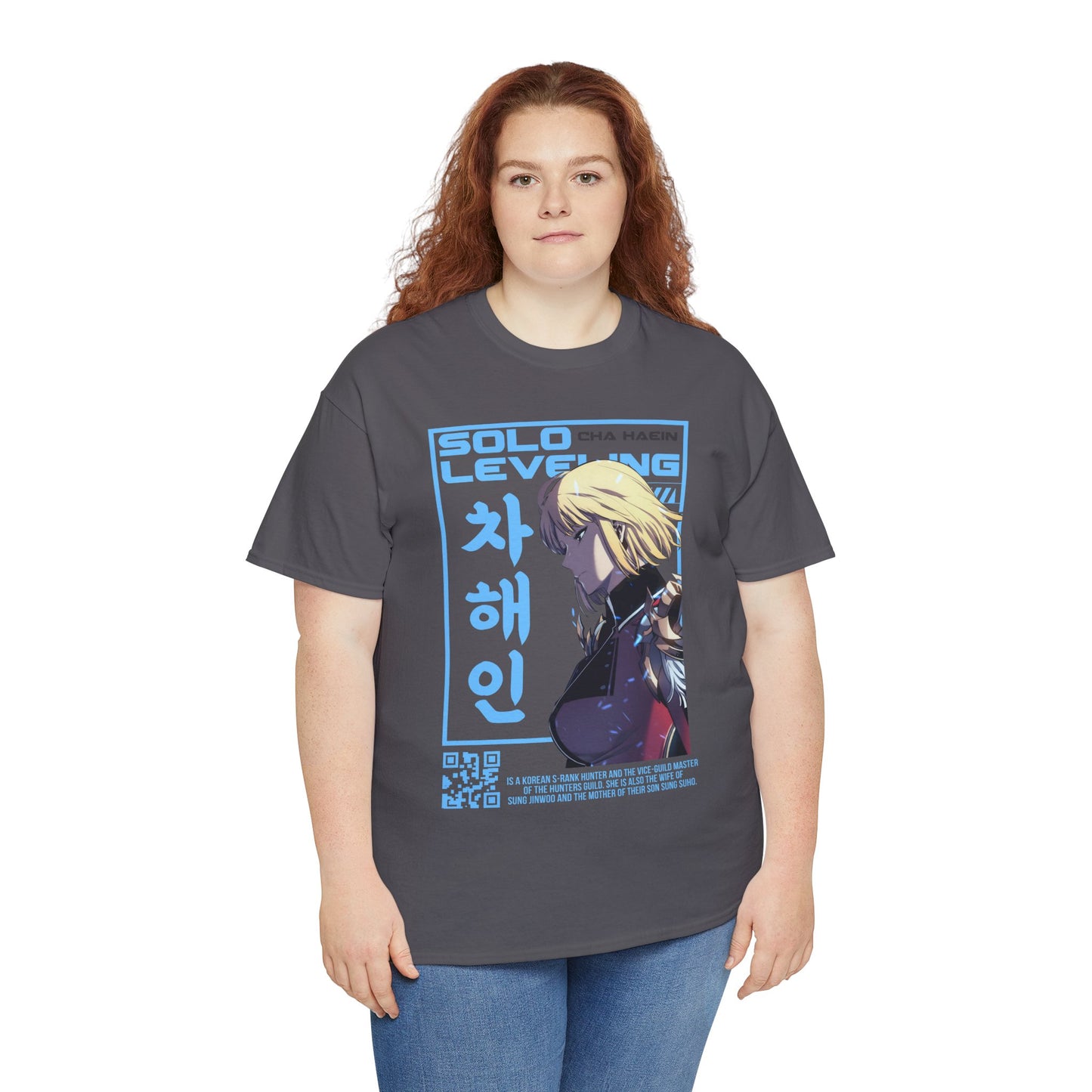 Cha Hae-in Unisex Heavy Cotton Tee - Solo Leveling Character Design