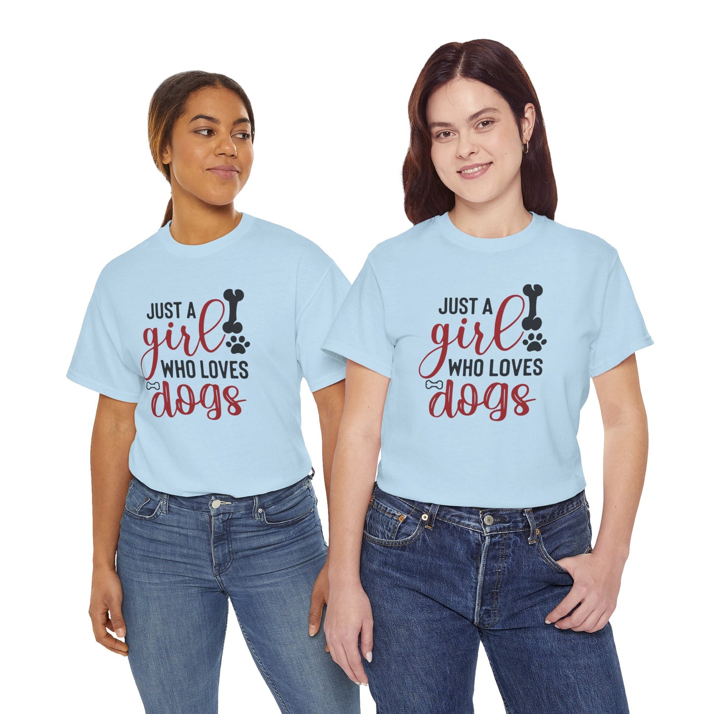 Just a Girl Who Loves Dogs, women Heavy Cotton Tee