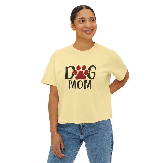 Dog Mom Women's Boxy Tee - Cozy & Stylish Pet Lover Shirt