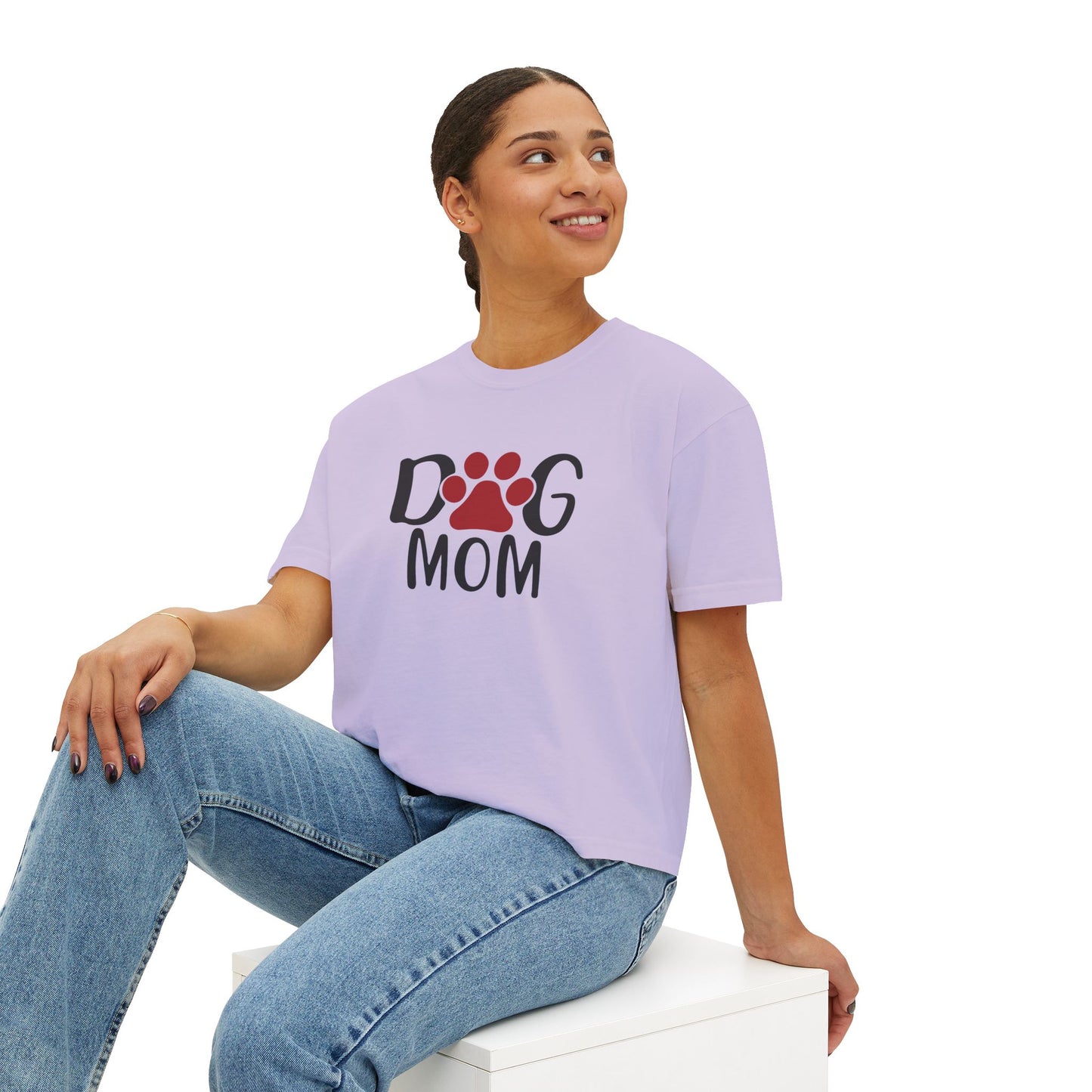 Dog Mom Women's Boxy Tee - Cozy & Stylish Pet Lover Shirt