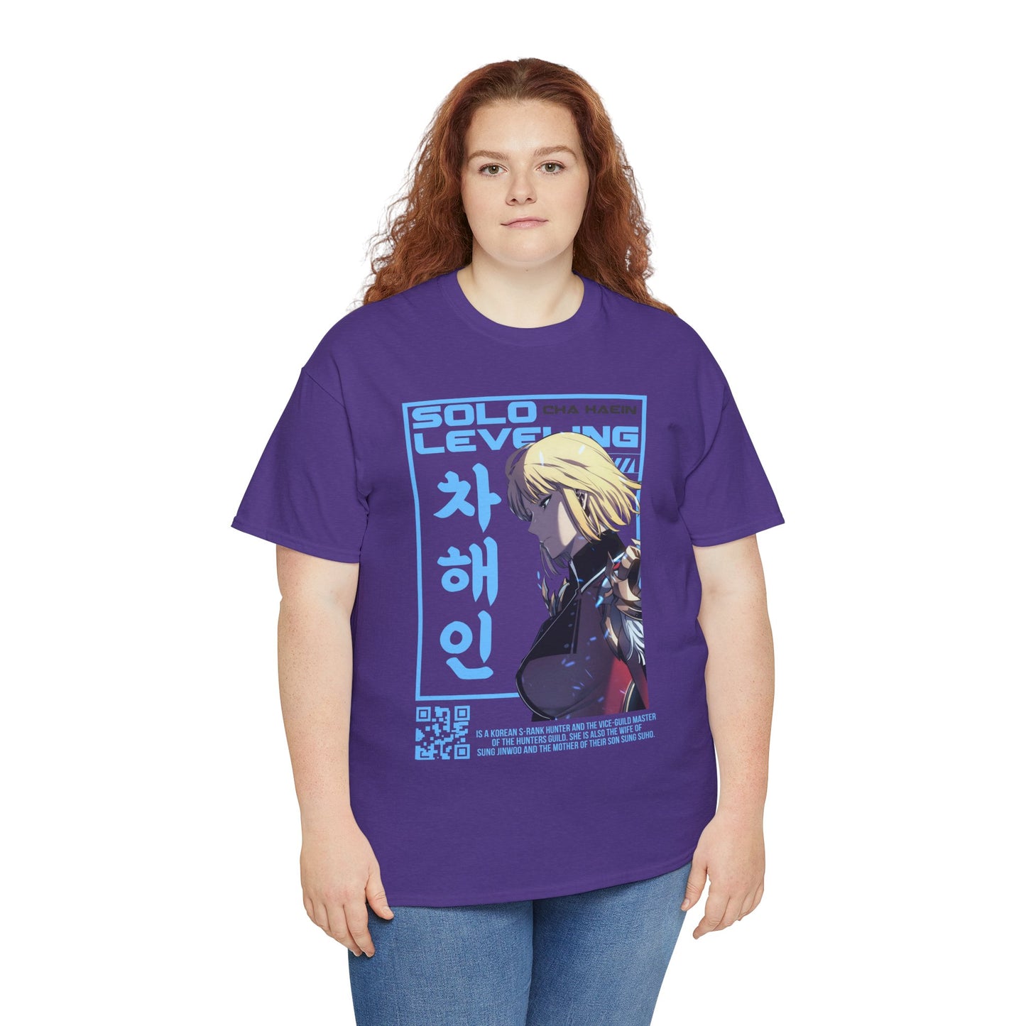 Cha Hae-in Unisex Heavy Cotton Tee - Solo Leveling Character Design
