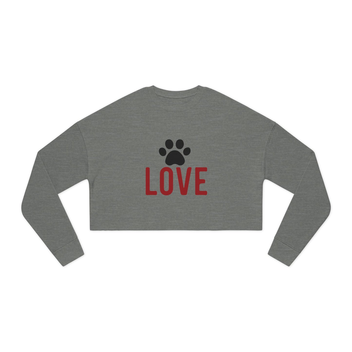 Cropped Sweatshirt with Love and Paw Print – Perfect for Animal Lovers