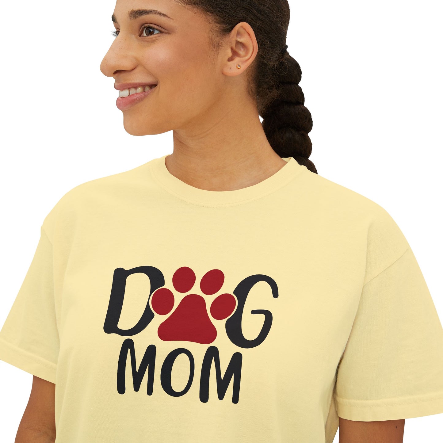 Dog Mom Women's Boxy Tee - Cozy & Stylish Pet Lover Shirt