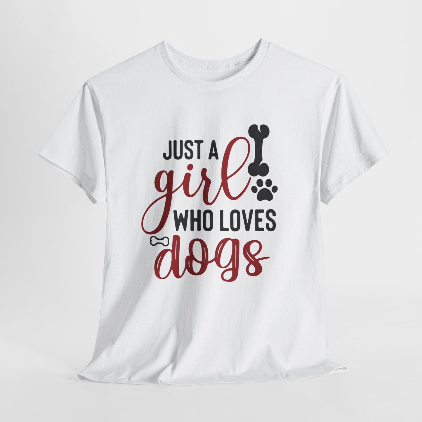 Just a Girl Who Loves Dogs, women Heavy Cotton Tee