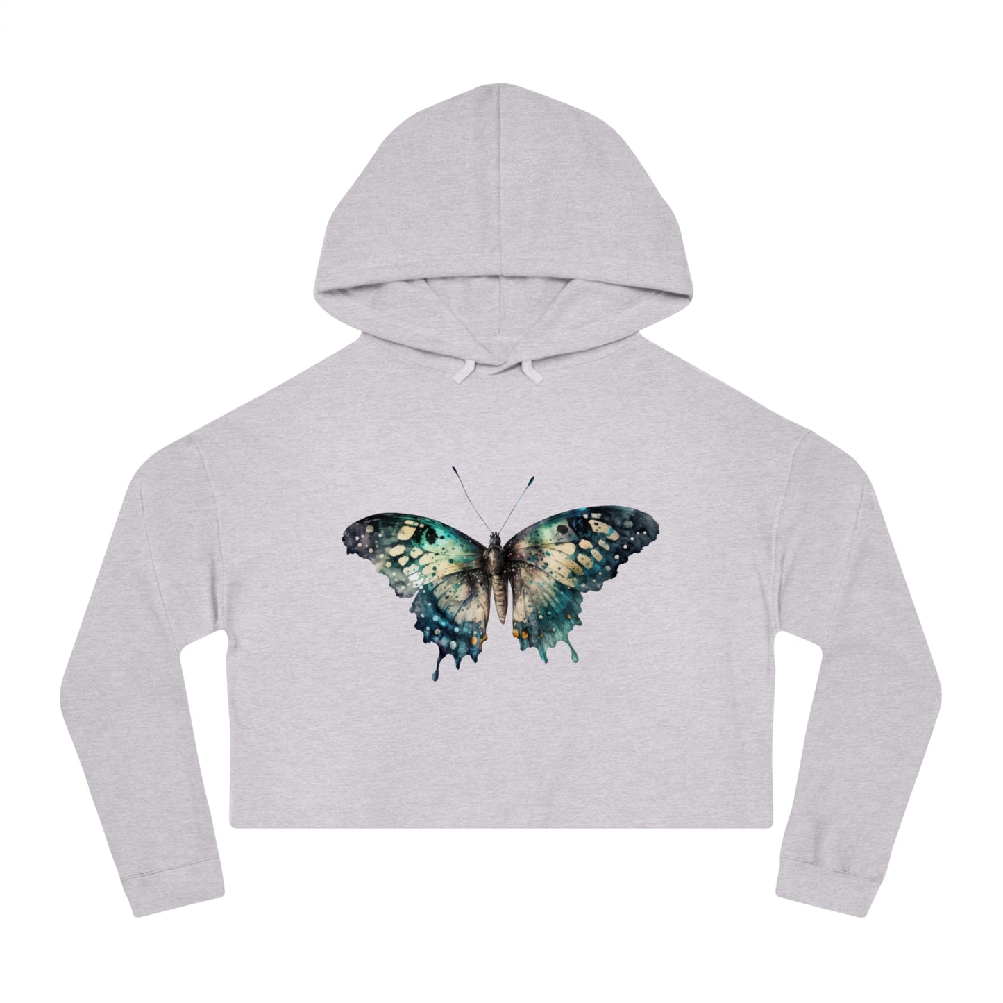 Butterfly Cropped Hoodie for Women