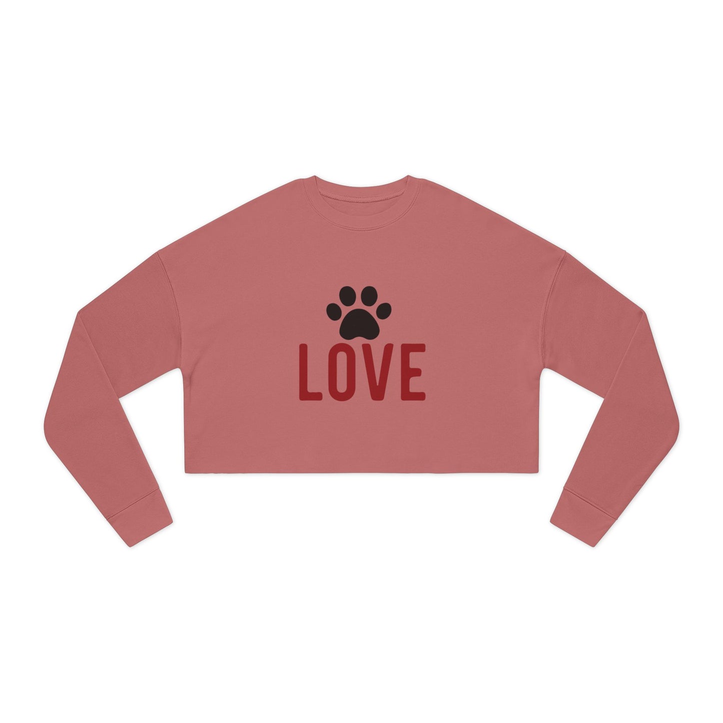 Cropped Sweatshirt with Love and Paw Print – Perfect for Animal Lovers