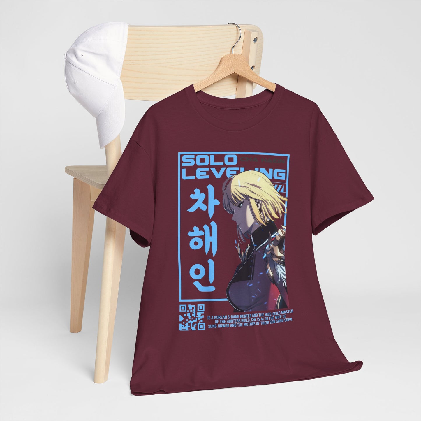 Cha Hae-in Unisex Heavy Cotton Tee - Solo Leveling Character Design