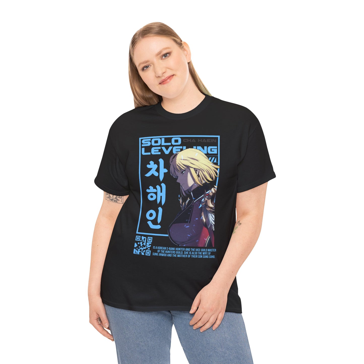 Cha Hae-in Unisex Heavy Cotton Tee - Solo Leveling Character Design
