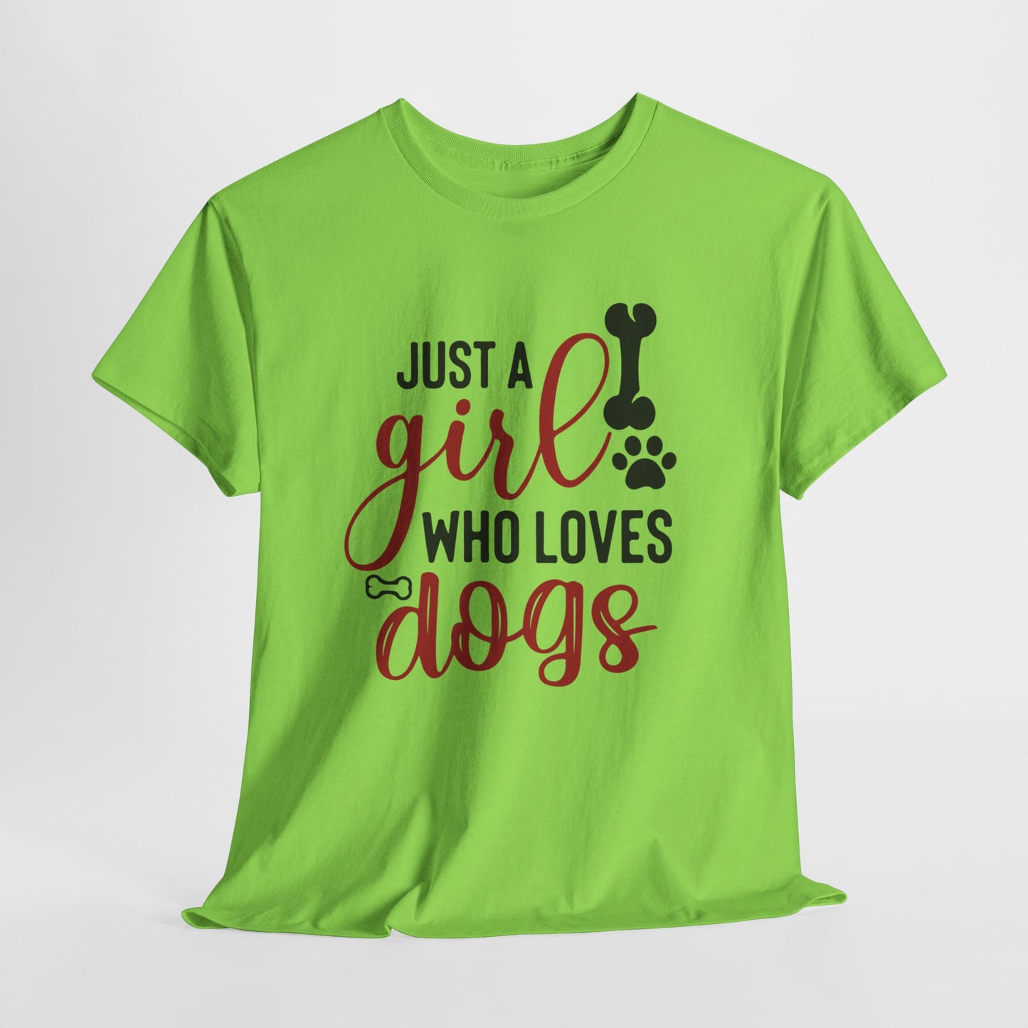 Just a Girl Who Loves Dogs, women Heavy Cotton Tee