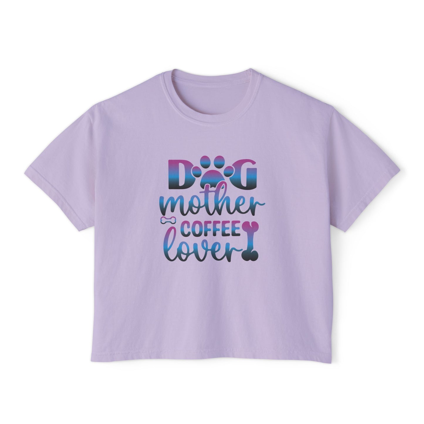 Dog Mother Coffee Lover Boxy Tee - Perfect Gift for Pet Moms