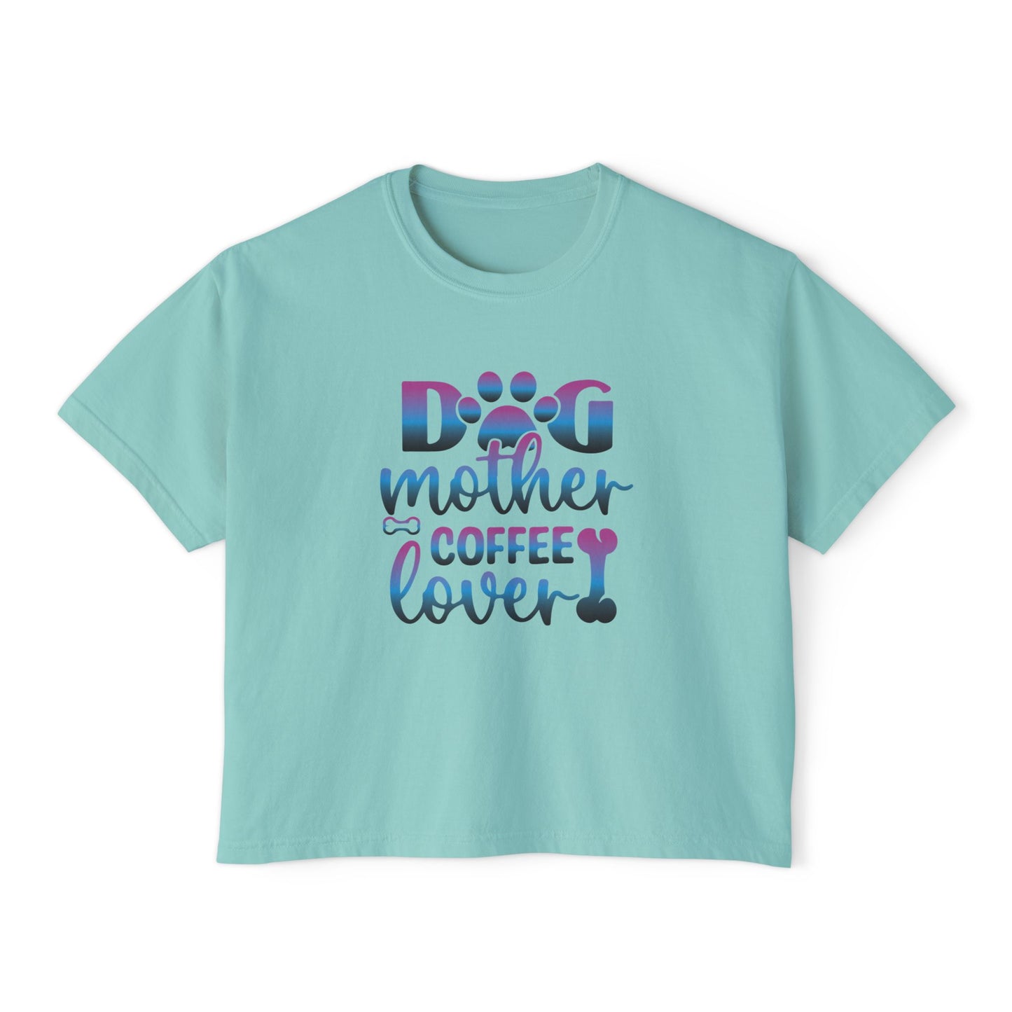 Dog Mother Coffee Lover Boxy Tee - Perfect Gift for Pet Moms
