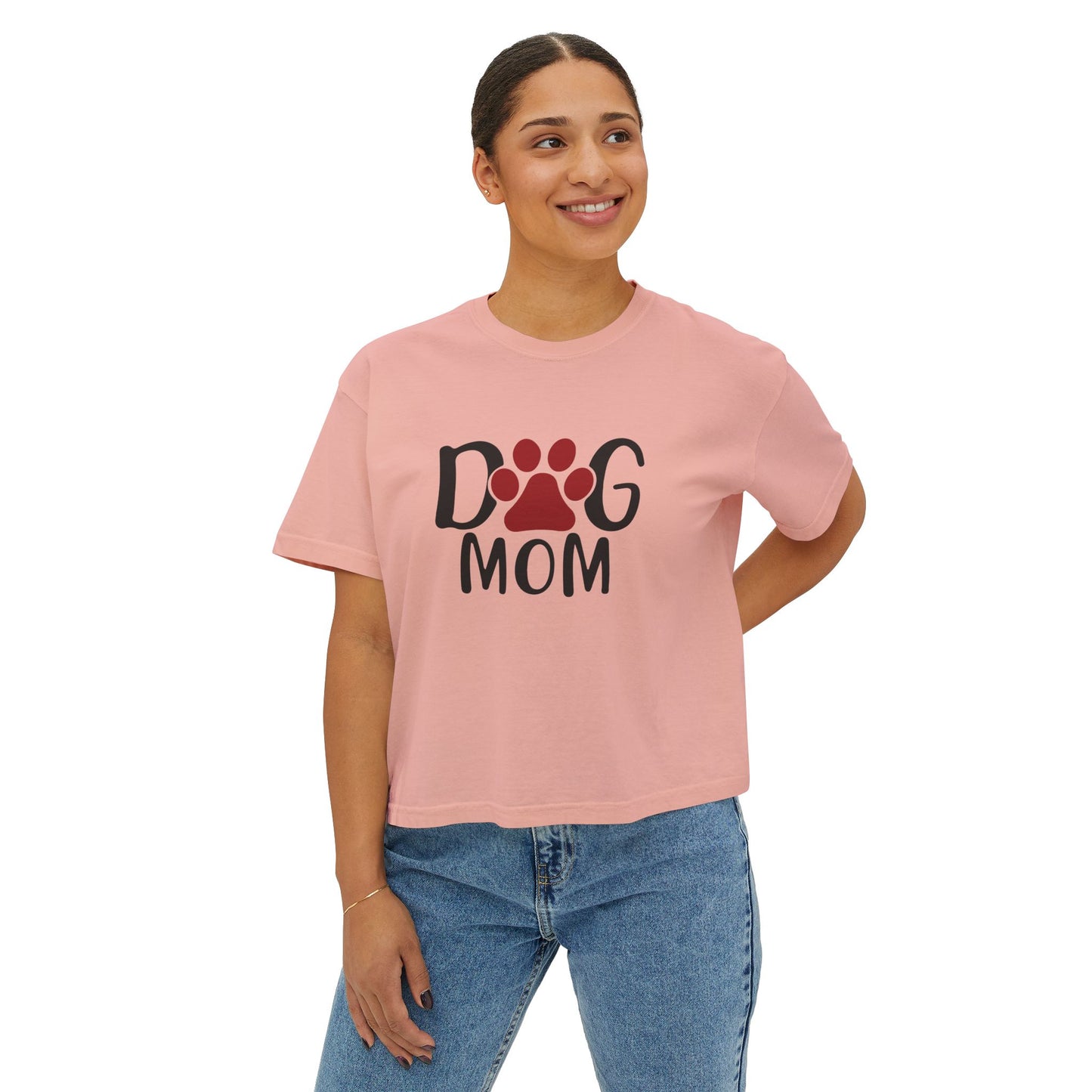 Dog Mom Women's Boxy Tee - Cozy & Stylish Pet Lover Shirt
