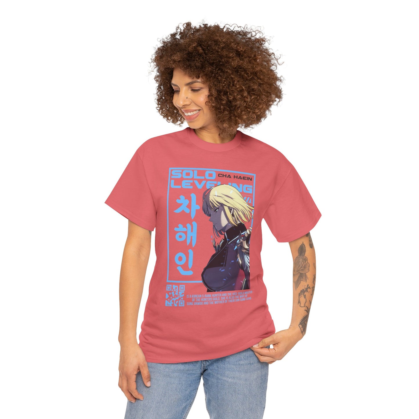Cha Hae-in Unisex Heavy Cotton Tee - Solo Leveling Character Design