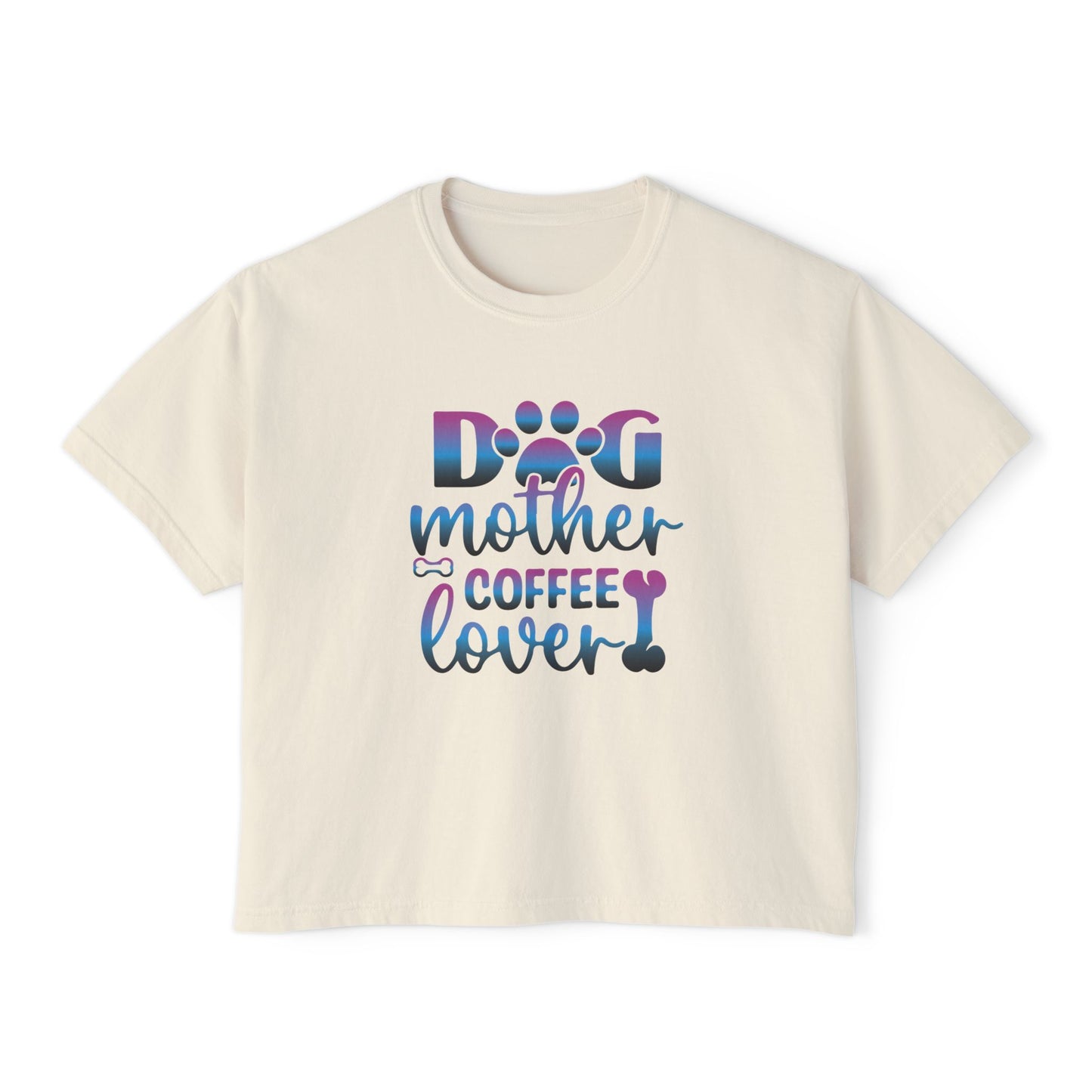 Dog Mother Coffee Lover Boxy Tee - Perfect Gift for Pet Moms